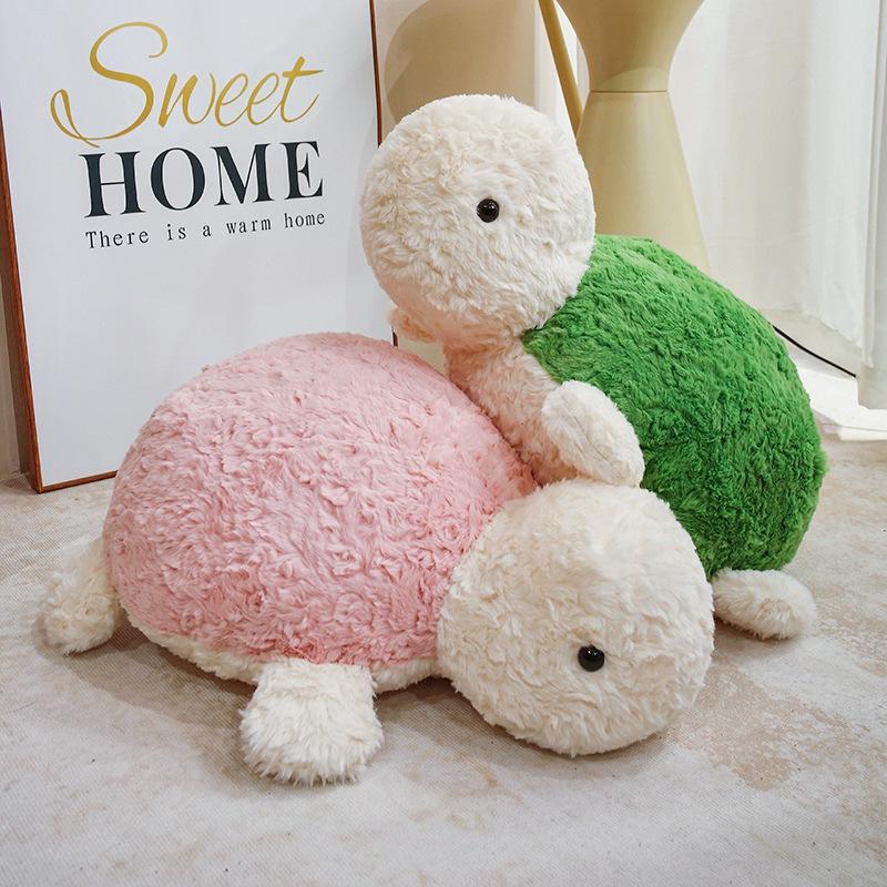 Cute lying turtle doll plush toy chubby green little turtle doll children's company soothing doll