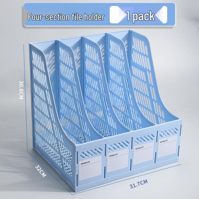 Desktop Four-Compartment File Organizer & Pen Holder with A4 Storage Box