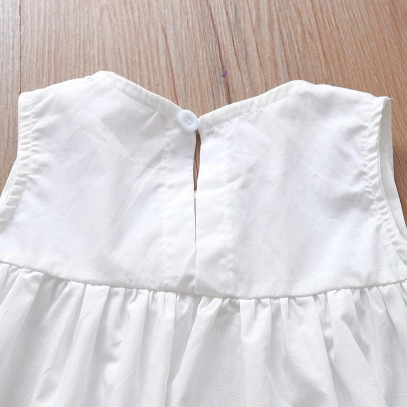 Girls Summer Dress Children's Clothing Western Style Bow White Vest Skirt