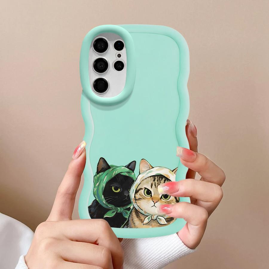 Soft Phone Cover Case for Samsung Galaxy A26 S22 Ultra S23 Plus S21 S25 S24 A25 S20 FE A24 A35 A34 A54 A55 A36 Cute Cat
