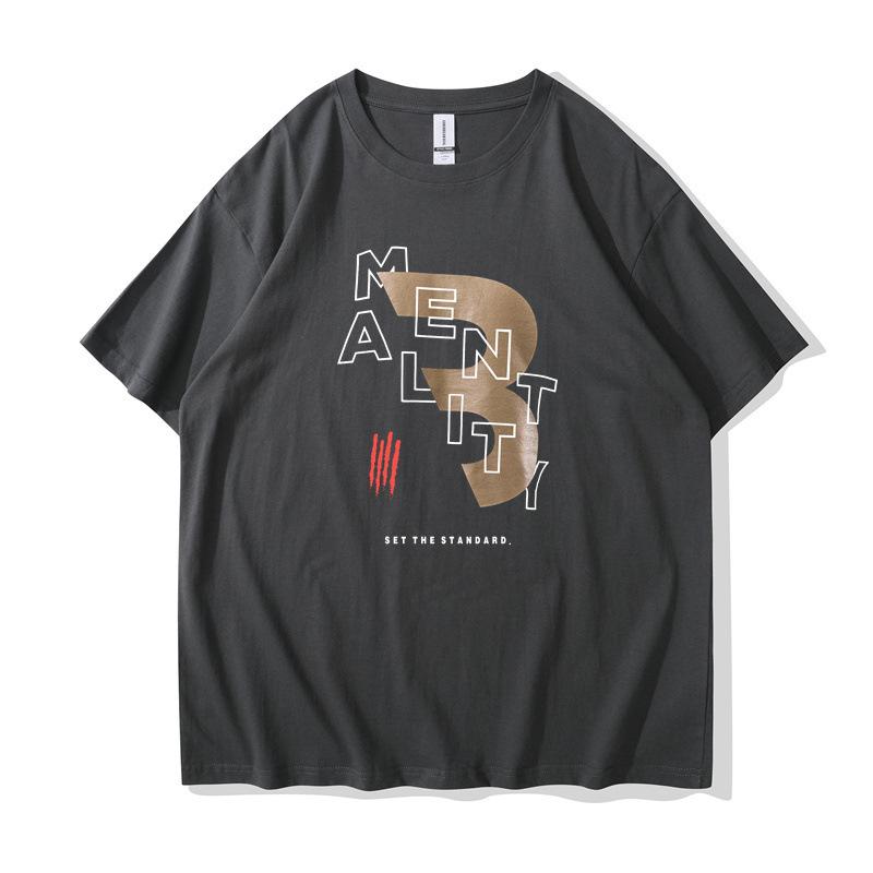 

Новая свободная футболка для пары с 2D-принтом, круглый вырез, унисекс, футболки с коротким рукавом 3XL темно-серого