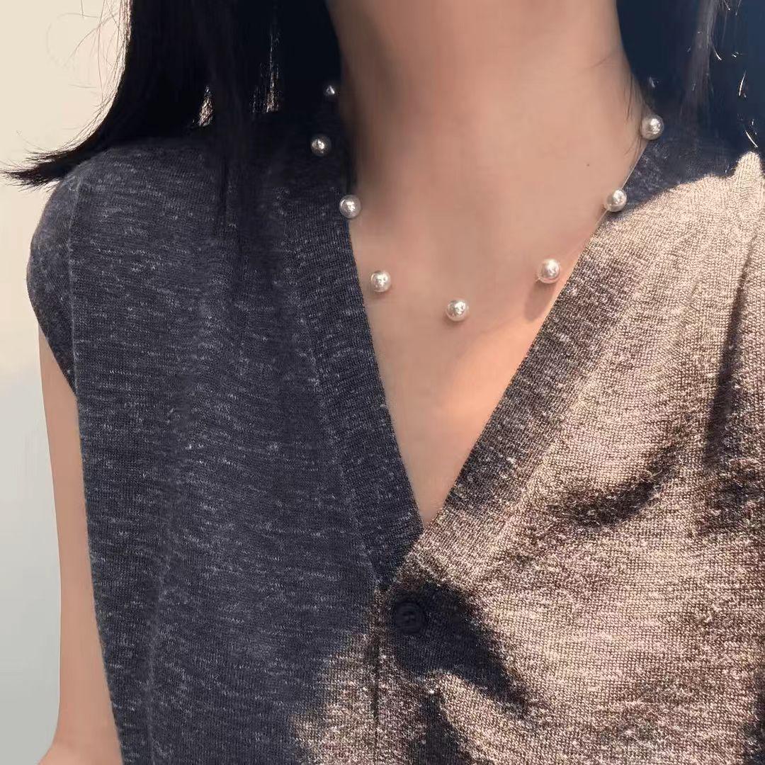 

Ожерелье-чокер на ключицу в стиле Чжао Лусы «Звездный жемчуг» - Высококлассный нишевый невидимый чокер на леске