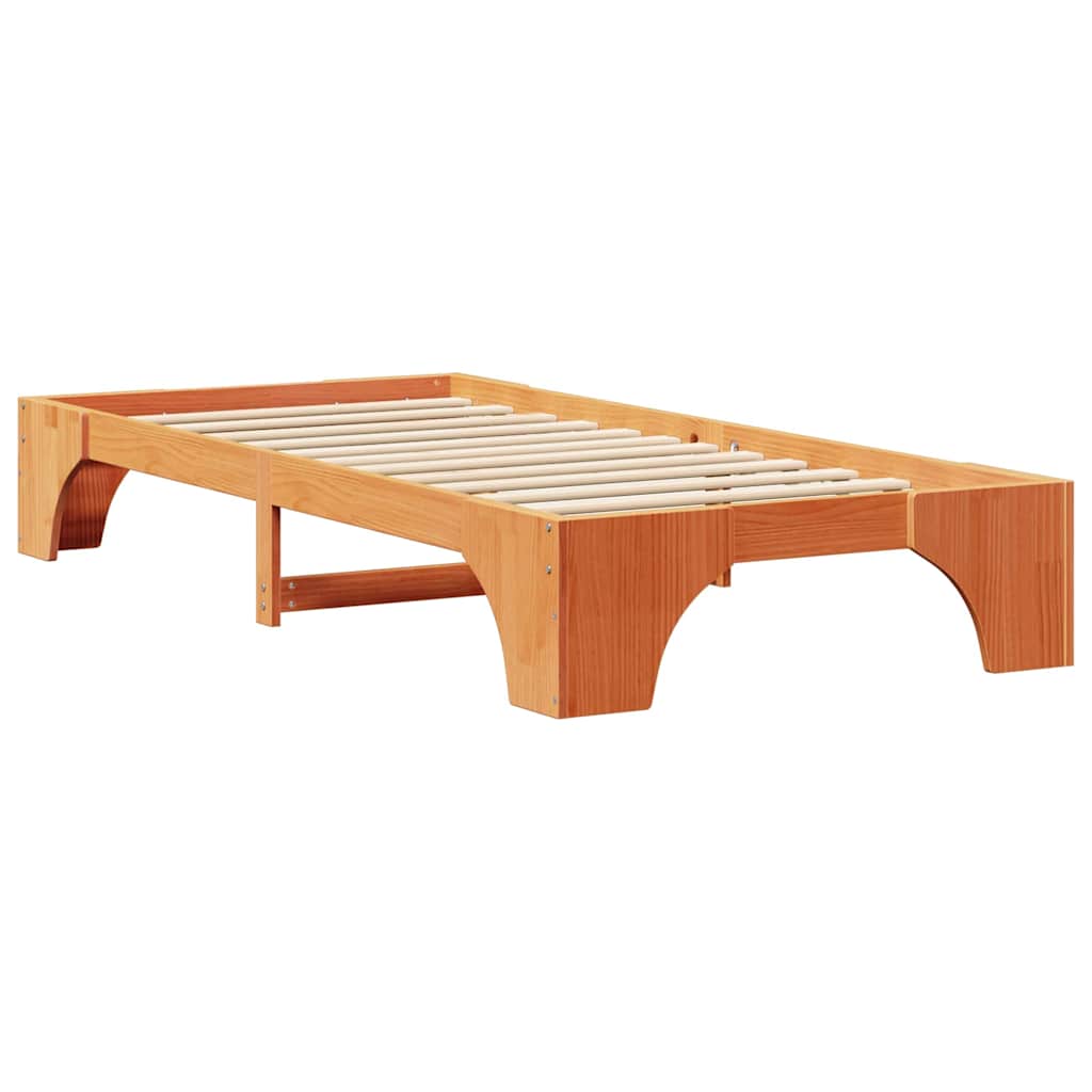 Bed Frame Wax Brown 80 x 200 cm Solid Pine Wood