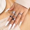 Pokerring Retro Pik-Kartenring Kreativer Persönlichkeits-Gelenkring-Set 5-teiliges Set