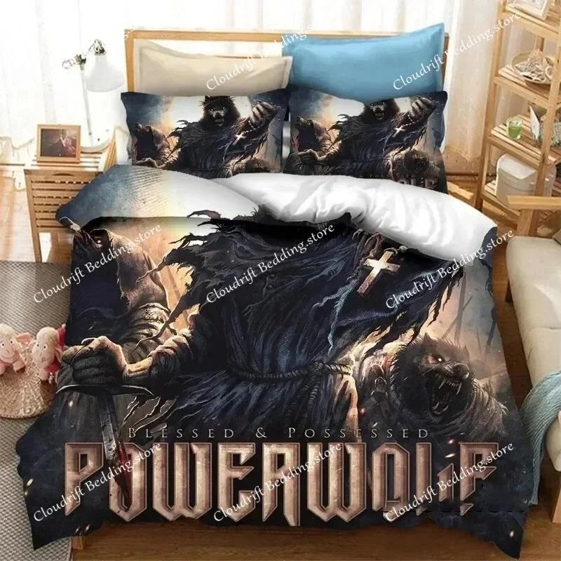 3D Print Powerwolf Band Bedding Set Duvet Cover Bed Set Quilt Cover Pillowcase Comforter King Queen Size Boys Adult Bedding Set0