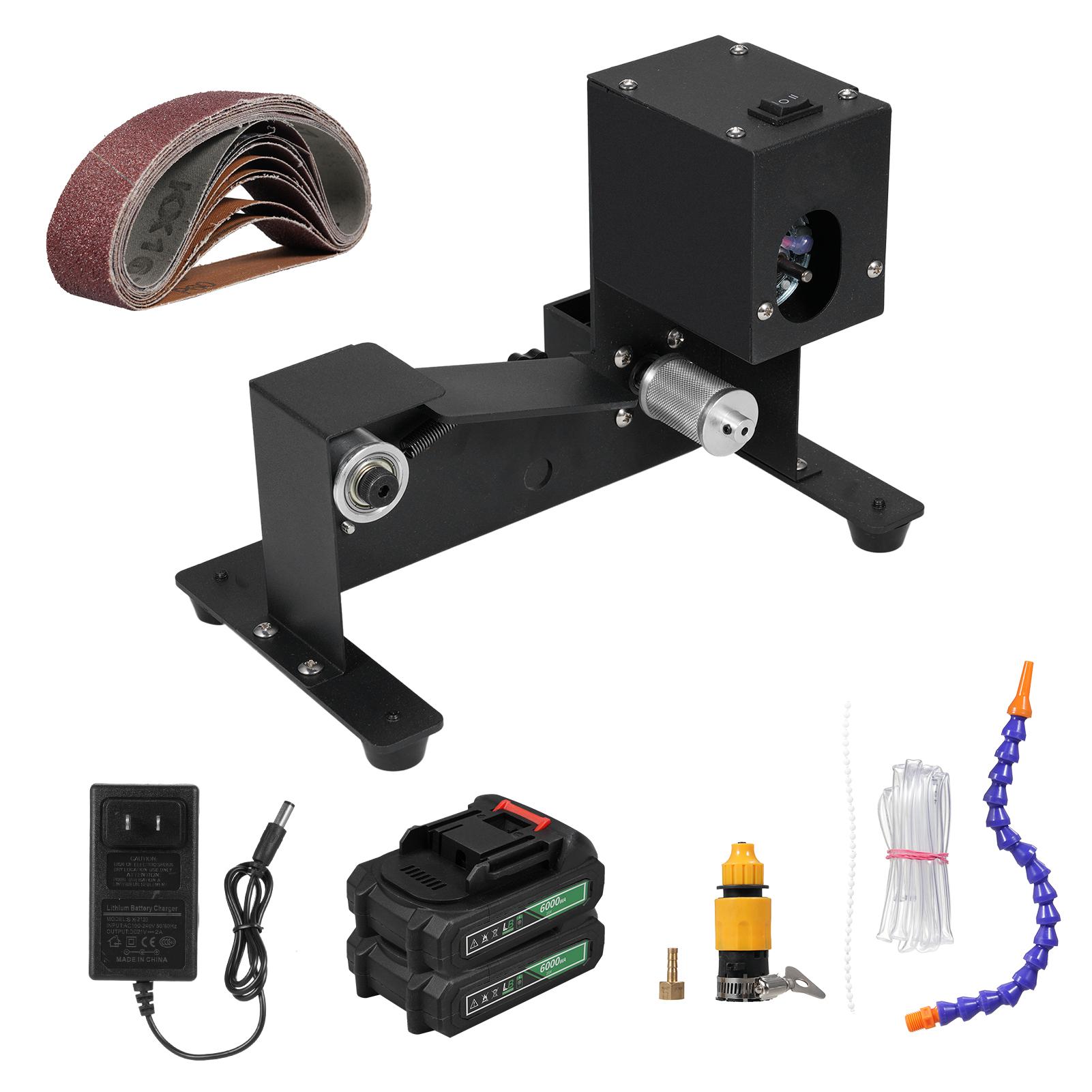 

Стрічкова шліфувальна машина для вологого та сухого шліфування потужністю 250 Вт. Міні-стрічкова шліфувальна машина. Електрична настільна шліфувальна машина. Шліфувальна машина з постійною швидкістю. чорний