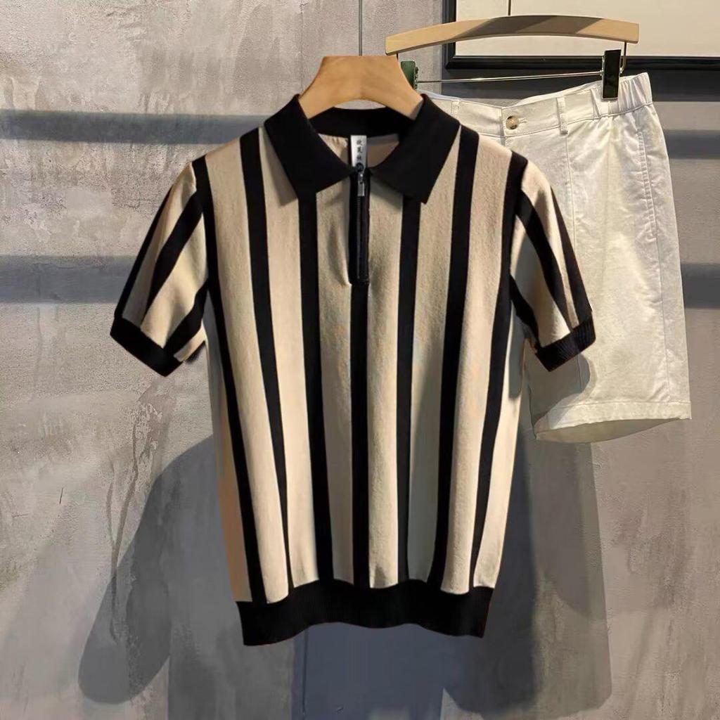 Pánské letní polo tričko slim fit - Krátký rukáv, ležérní pletená móda