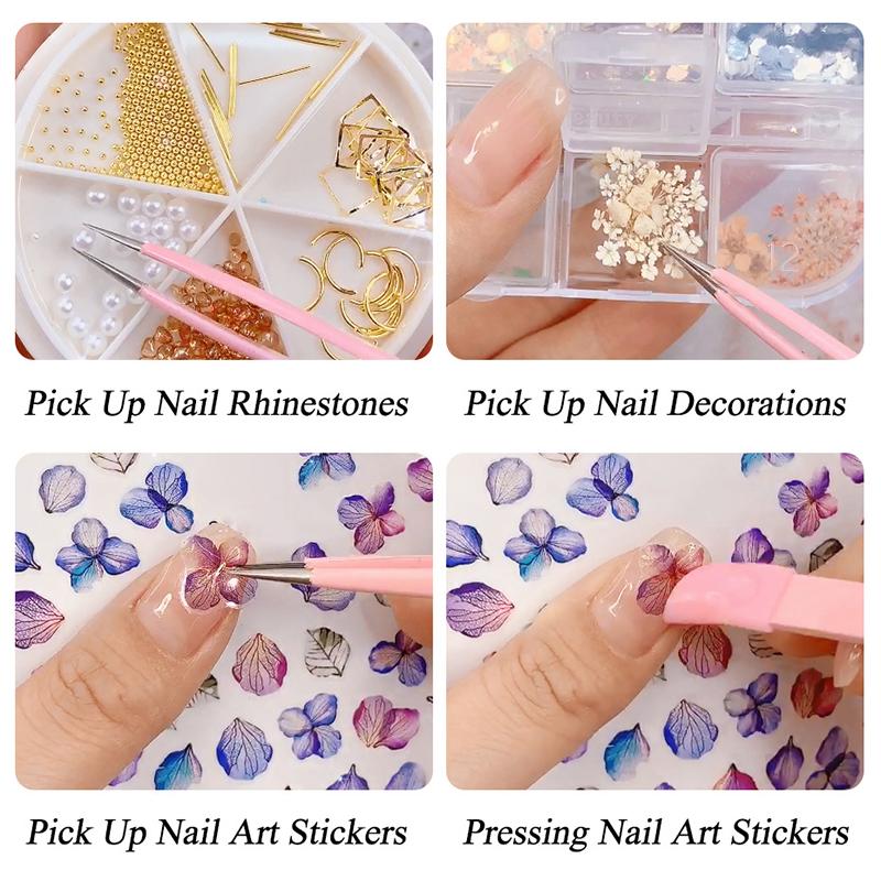 Doppelseitige Silikon-Nailart-Pinzette mit Presskopf Nagelsticker Strasssteine Aufnahmewerkzeug Wimpernverlängerung Make-up-Werkzeuge