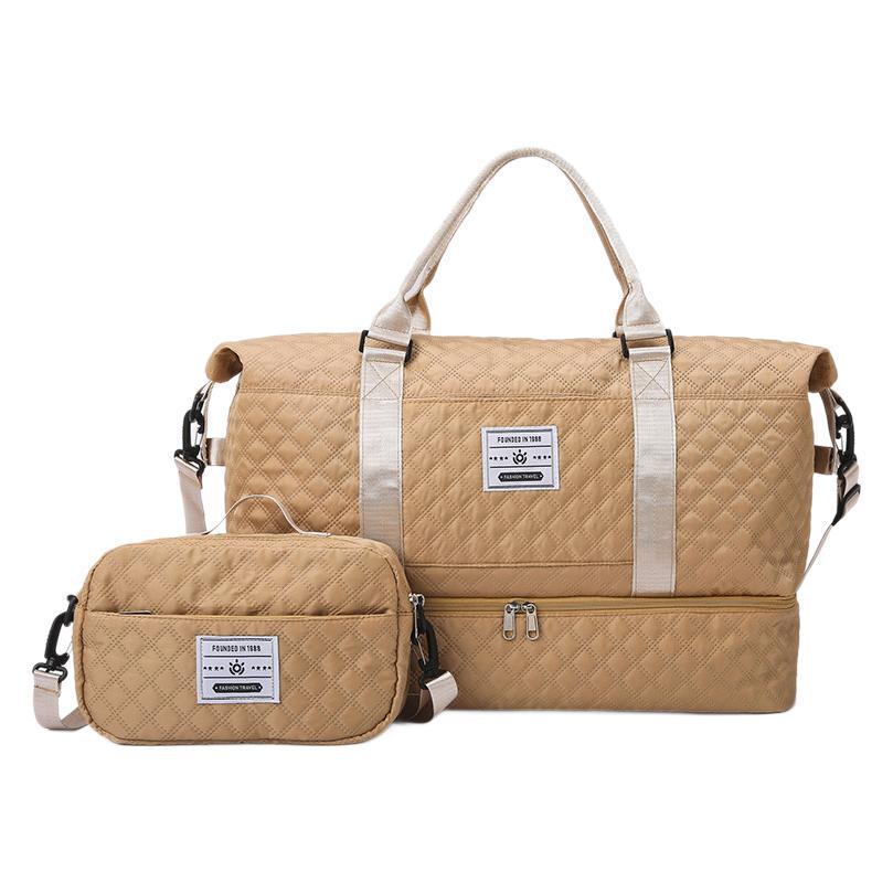 Korean Style Large Capacity Quilted Gym Bag - Yoga, Travel, Crossbody & Mother-Child Handbag