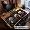 Skull Gothic Theme Custom Mouse Pad Personalized With Name Text Customized Desk Mat For Office Home Decor