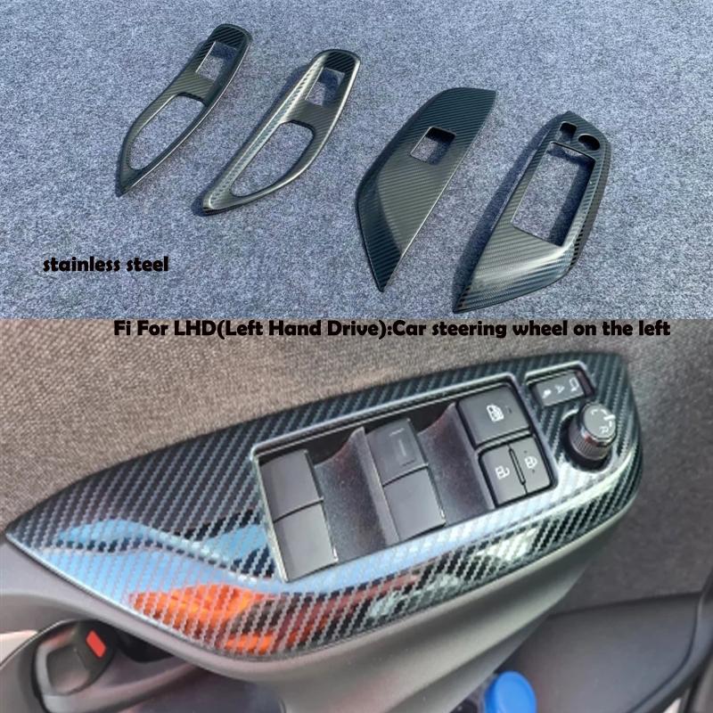 For Toyota Yaris Cross ABS Carbonfiber Interior Accessories Window Swtich Gear Shift Front Water Cup Panle Cover