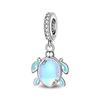 Sparkling Purple Charms 925 Silver Jellyfish Birthday Pendant Bead Compatible Original Bracelet DIY Jewelry Accessories