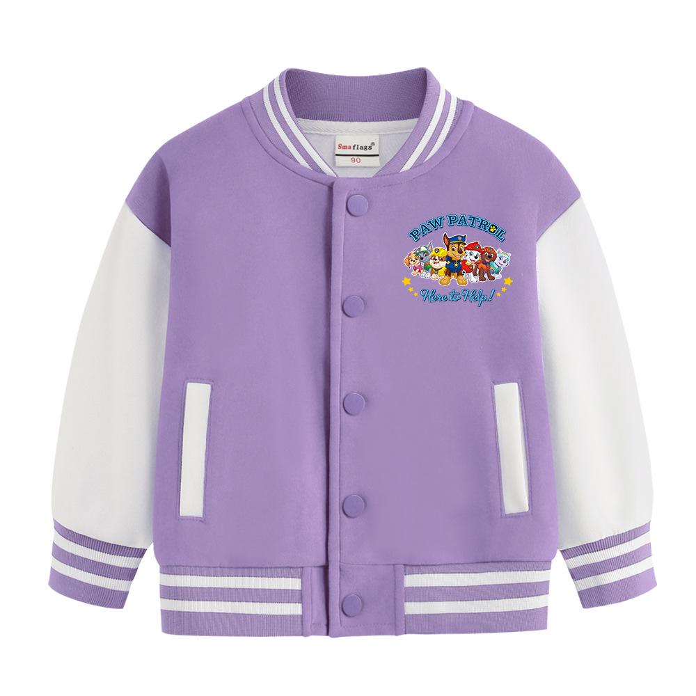 Paw Patrol Kids' Spring & Autumn Jackets: 2024 Thickened Baseball & Fleece Cardigan for Boys and Girls