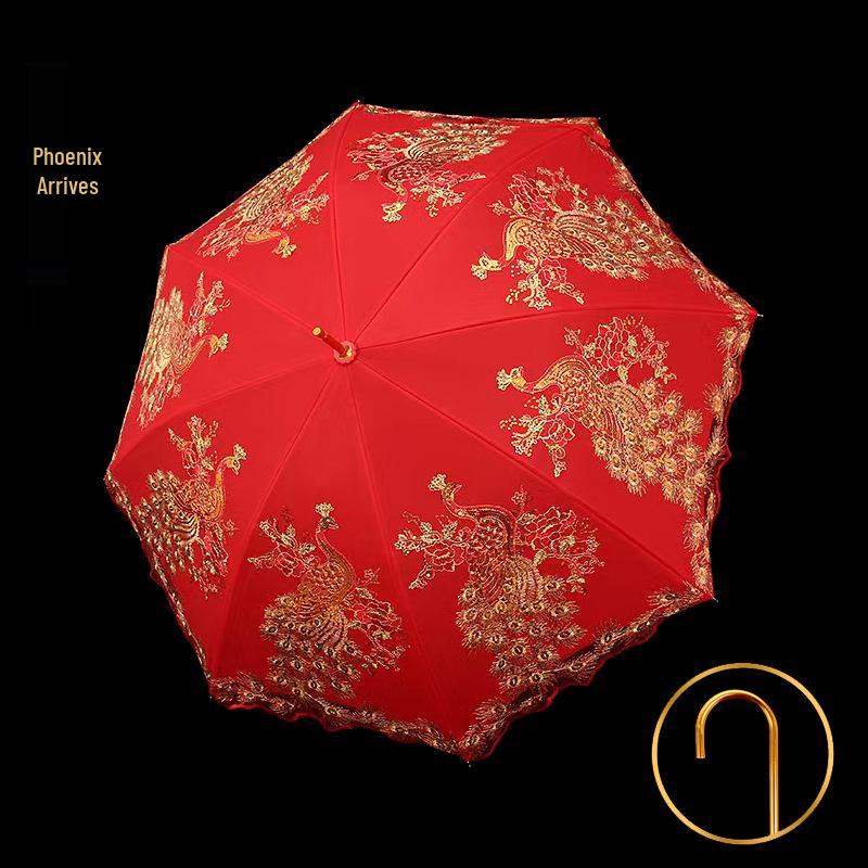 Red Chinese Wedding Umbrella for Bride's Welcome and Dowry