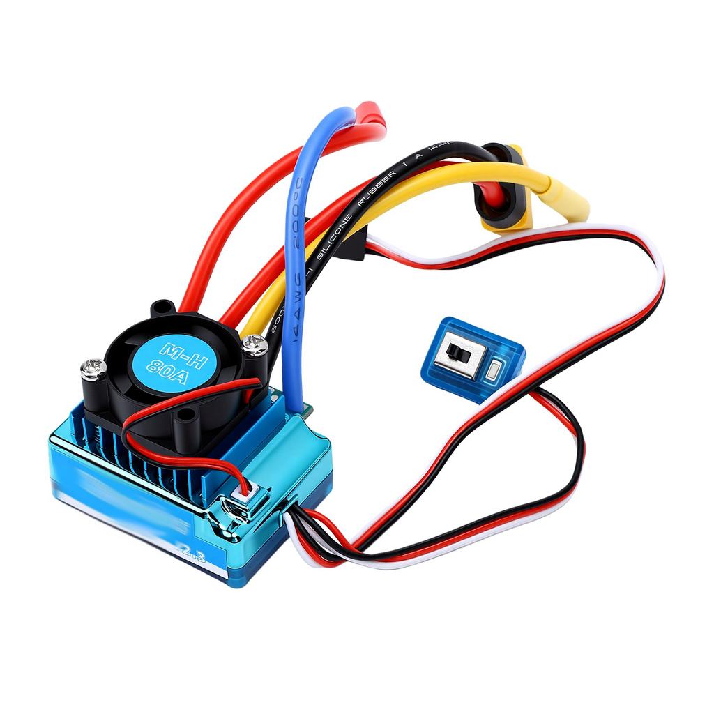 Brushless ESC 80A Electronic Speed Controller with Switch Mode BEC XT60 Plug 4.0mm Banana Female Plug for RC Car Boat