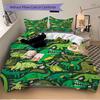 3pcs Dino Pattern Bedding Set, Includes Without Pillow Inserts, Soft Comfortable Bedding Set,All-Season Use A0924069