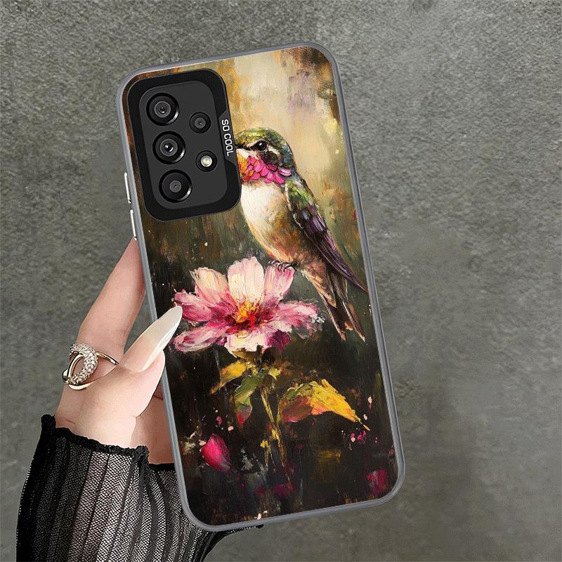 Bird Oil Painting Style Shockproof Phone Case for Samsung A17 A16 A15 A14 A37 A57 A36 A56 A26 A35 A55 A25 A34 A54 A24 A13 A23 A3
