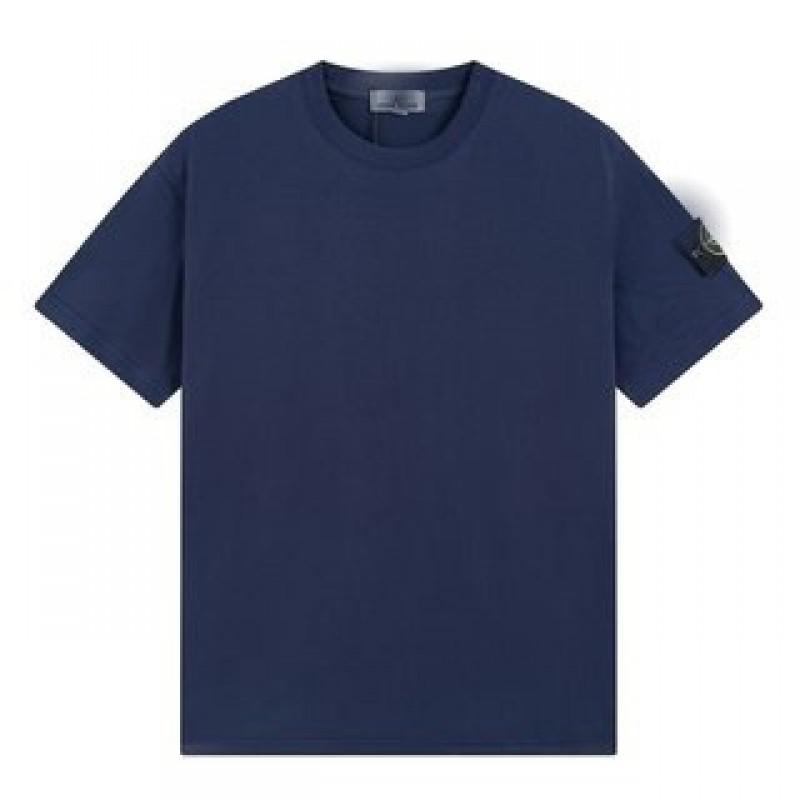 STONE Crewneck T-Shirt Loose Fit Short Sleeve Men Women Casual Basic Top
