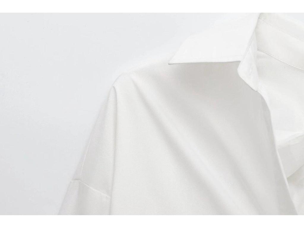 2024 Winter New Women's Fashion: European & American Style Pleated Back Loose Shirt