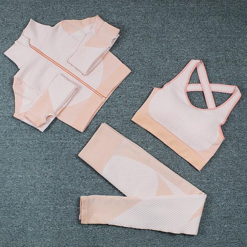 JYL Seamless Quick Dry Long Sleeve Pants Plus Size Yoga Set