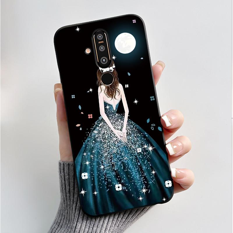 Case For Nokia 8.1 Plus X71 Phone Case Luxury Fashion Butterfly Flowers Black Soft Slim Silicone Cover For Nokia 8.1plus Casing