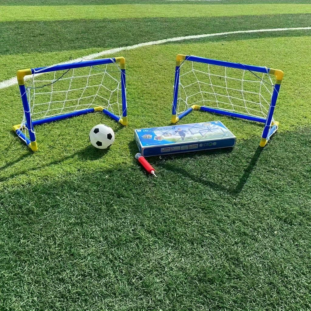 Monterat Fällbart Fotbollsmål Set, Bärbar Sportleksak, Lämplig för Inomhus/utomhusaktiviteter, Barnpresent Fotboll