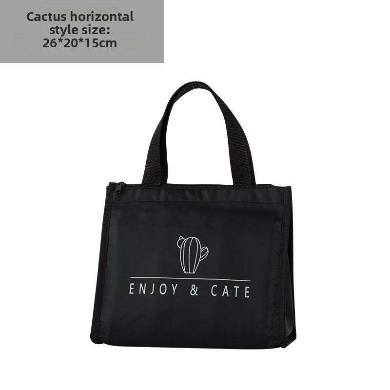Oxford Cloth Insulated Lunch Bag With Large Capacity For Home Use Diamond Cactus