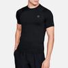 Under Armour HeatGear Compression Solid Crew Neck T-Shirt Men Tops Black 1353449-001