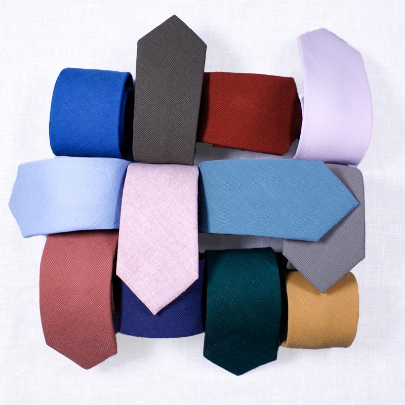 

TONIVANI-33 Casual Solid Color Men s Cotton Tie - Suit Accessory