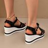 Fashion 2025 Summer Wedge High Heels Sandals Women Plus Size Woven Chunky Heeled Sandalias Mujer Comfortable Thick Platform Sandles 42