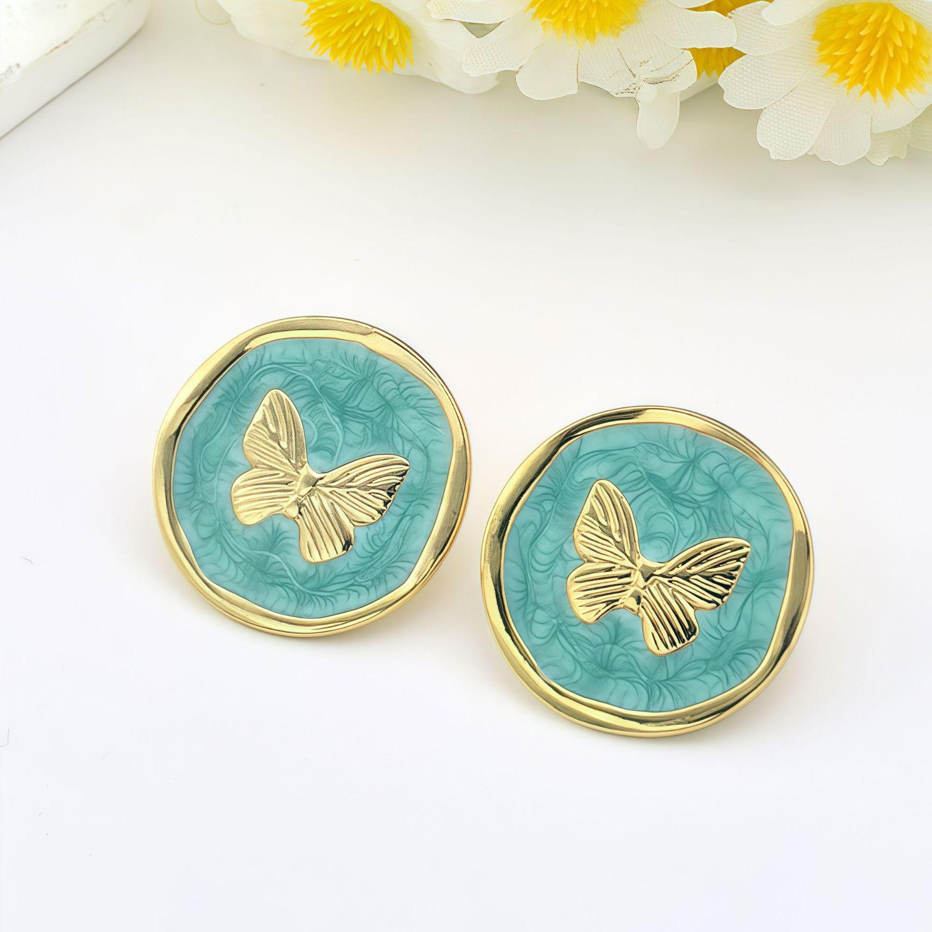 Trendy Stainless Steel Butterfly Drop Earrings - Playful & Cute Ear Studs