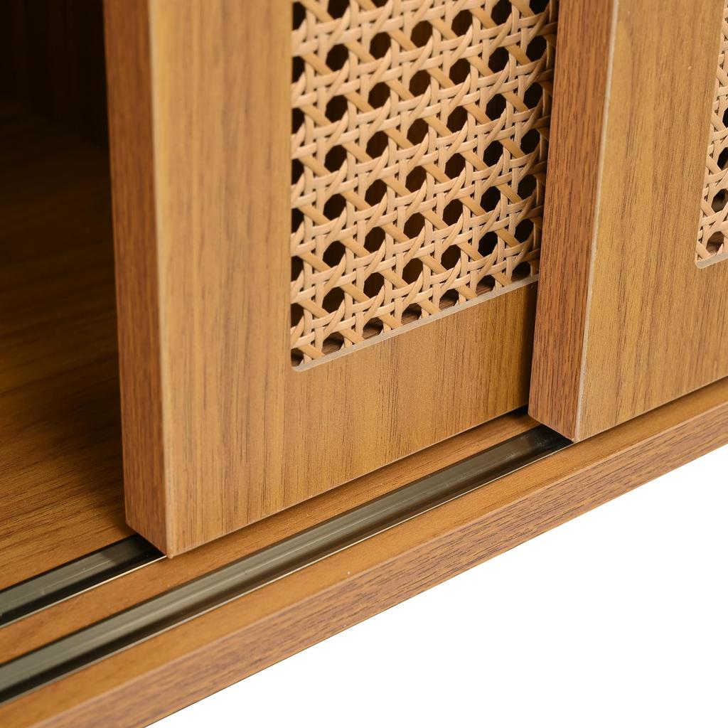 Szafka kuchenna Kredens 2 drzwi przesuwne Regulowana półka Bufet 100x37x90cm Salon Jadalnia Przechowywanie Styl wiejski Szafka pomocnicza