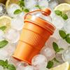 Foldable Silicone Ice Ball Maker Cup Ice Mold For Cocktails Large Sphere Easy Release Reusable Freezer Travel Mug