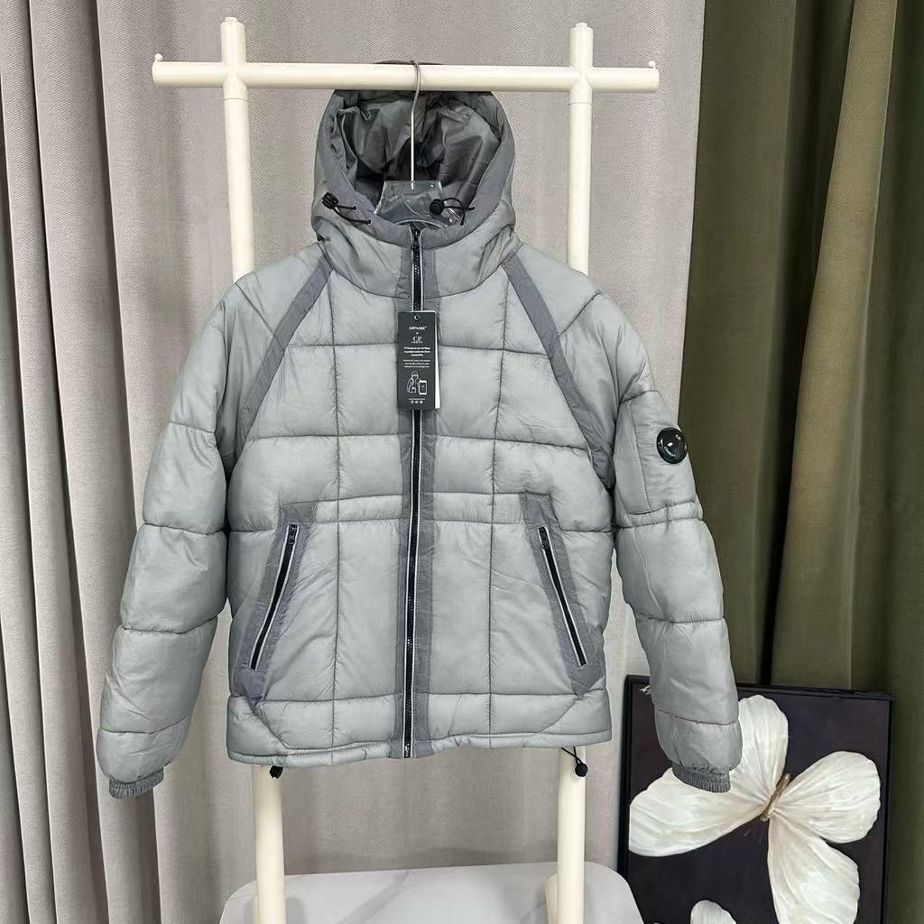 New CP Trendy Outdoor Hooded Patchwork Down Jacket - European/American Winter Warm Coat