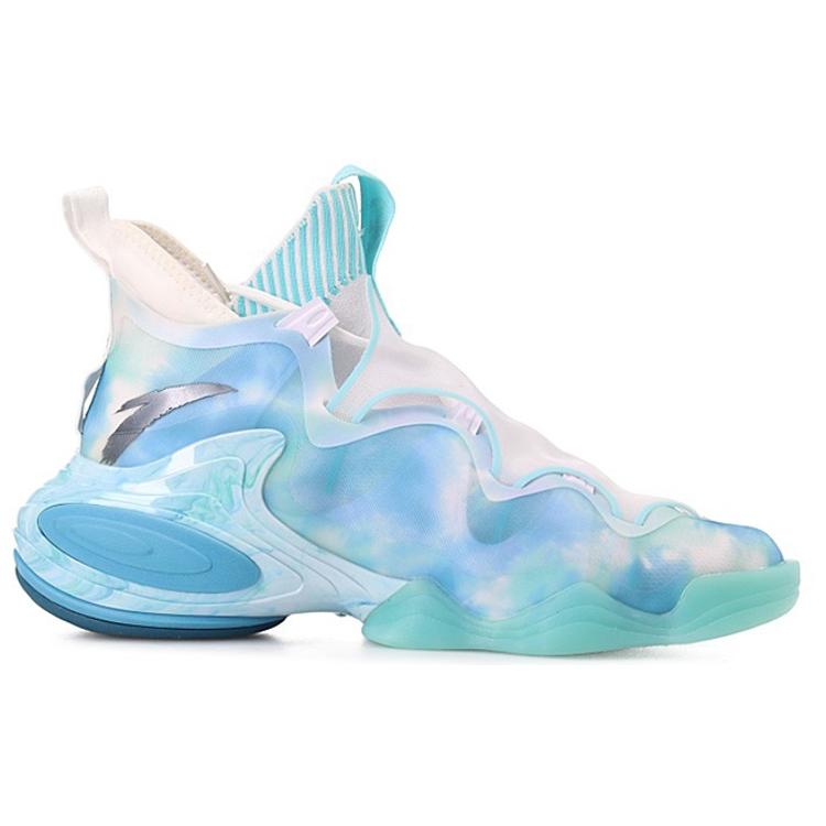 Anta Star Free Comfortable Cushioning Slip Resistant Abrasion Resistant High top Basketball Shoes Men's Lake Blue 112128818A-10