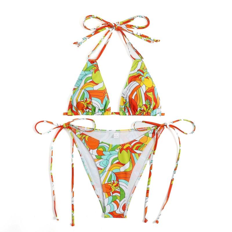 

Сексуальный бандажный купальник, женский комплект бикини, бюстгальтер без рукавов с воротником-халтер и низкой талией, трусы с завязками, купальник, пляжный купальный костюм у бассейна