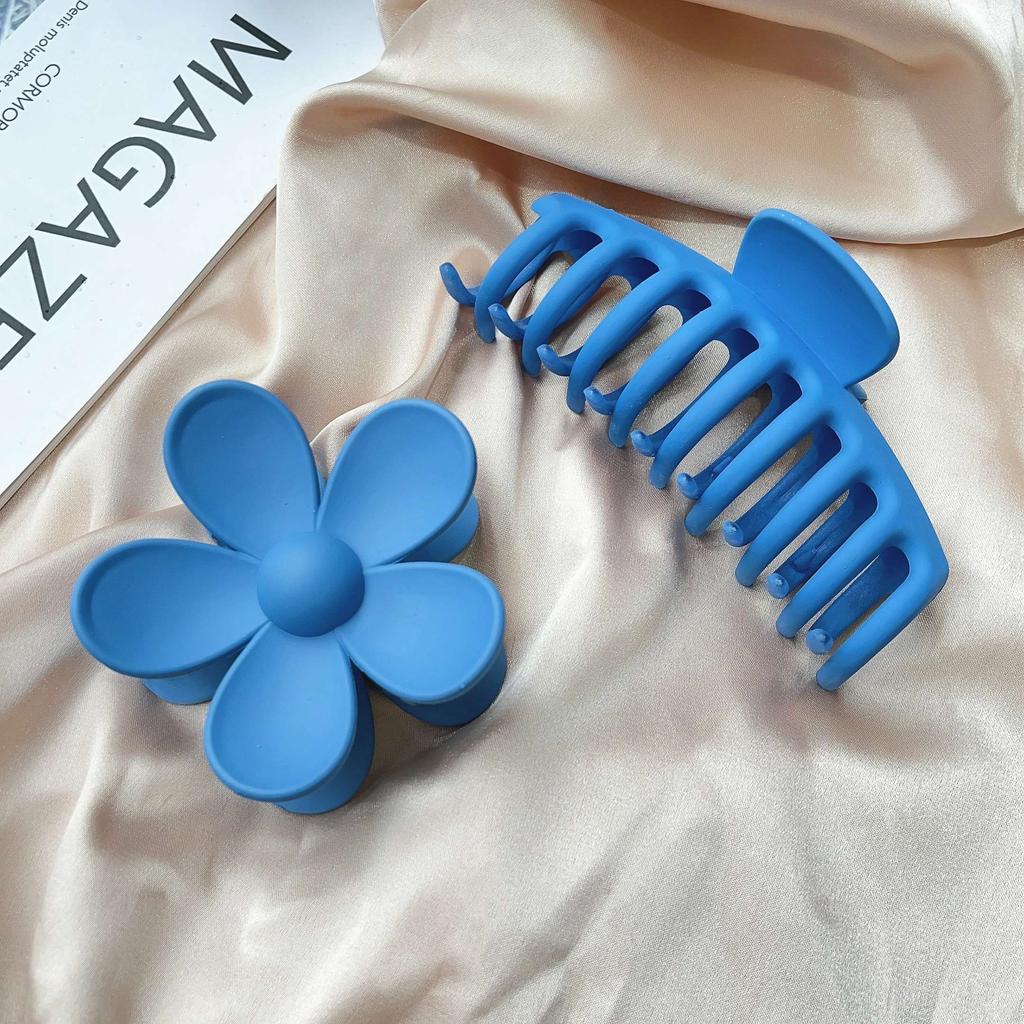 2 Pack 4.3 Inch Large Hair Clips Neutral Color Hair Claw for Women Thin Thick Curly Hair Matte Claw Clips Strong Hold Jaw Clip