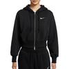 Nike Lockere Kurze Kapuzen-Reißverschluss Langarmjacke Damenjacken Schwarz HJ0941-010
