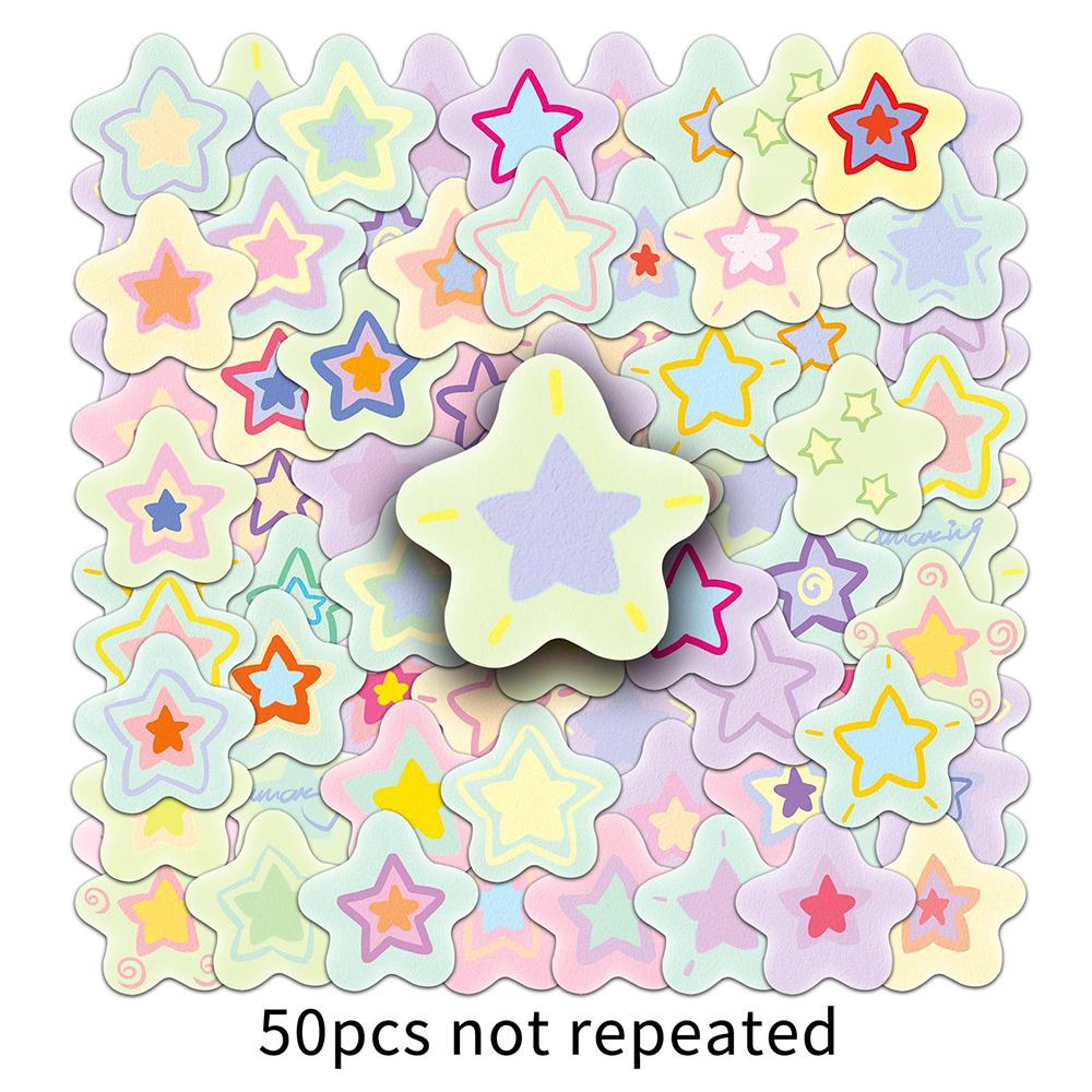 

50 Star Graffiti Small Fresh Cute Cartoon Waterproof Decorative Handbook Stickers