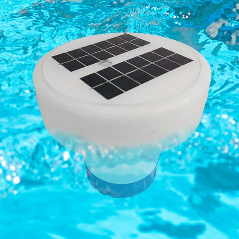 Pool Chlorine Floater with Colorful Solar Lights Waterproof Floating Chlorine Dispenser Flow Adjustable Chlorine Tablet