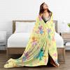Super Warm Blanket Airplane Travel  Zoe and Rosita on Yellow Bedding Throws S-Sesames Streets Flannel Bedspread For Couch Bed
