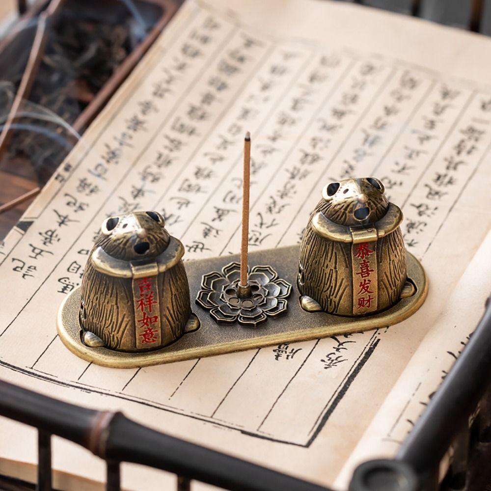Good Symbolism Incense Holder Zinc Alloy Indoor Aromatherapy Creative Incense Burning  Gifts