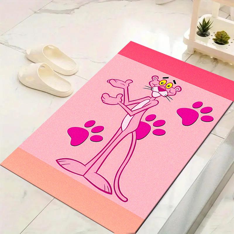 Tappeto Rosa Pantera per Soggiorno Camera da Letto Casa Decorazione Divano, Tappetino Antiscivolo per Giochi Bambini