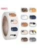 500Pcs Roll Cute Lying Cat Stickers, Kawaii Kitten Journal Stickers, Student Stationery Decor Adhesive Stickers