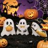 Collectible Halloween Ghost 3Pcs Decoration, Resin Micro Landscape Miniature Figurines, Cute Decor Pumpkin Fairy Garden Ornament for Home Party Table