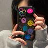 Zhao Ruth Ins Color Smiley Pendant for iPhone14/13Pro Max Mobile Phone Case Apple 15/12 Soft