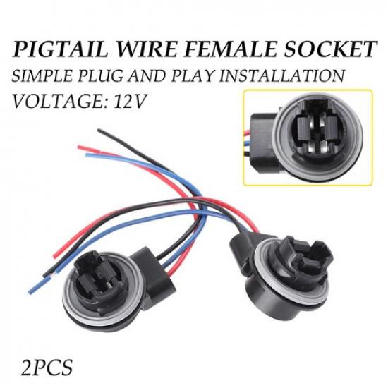 

Universal Female Wire Pigtail 4157 3157 Socket S Harness Two Turn Front Signal