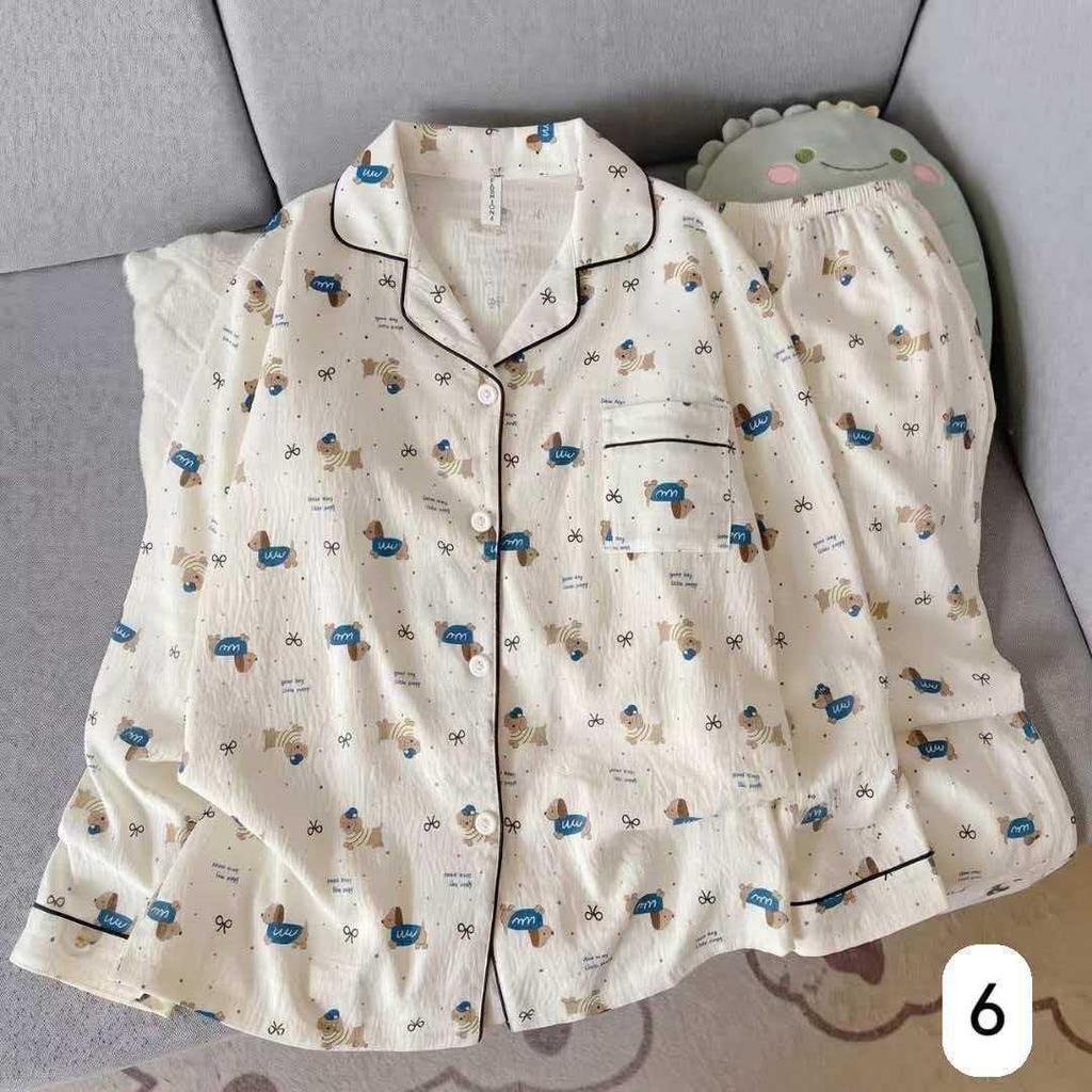 Women's Cloud Cotton Long Sleeve Pajamas - Sweet Cartoon Design for Spring & Autumn, Versatile for Home or Out