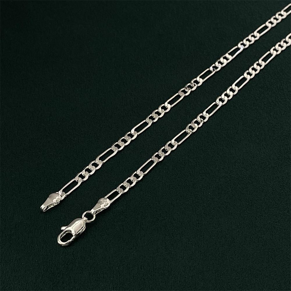 Gold Color Width 4mm Italian Craft Handmade Necklace For Both Women And Man Chain