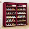 Portable Shoe Cabinet Non-woven Fabric Shoe Rack Holder Stylish Shoe Rack with Dust Cover Metal Shoes Storage Rack
